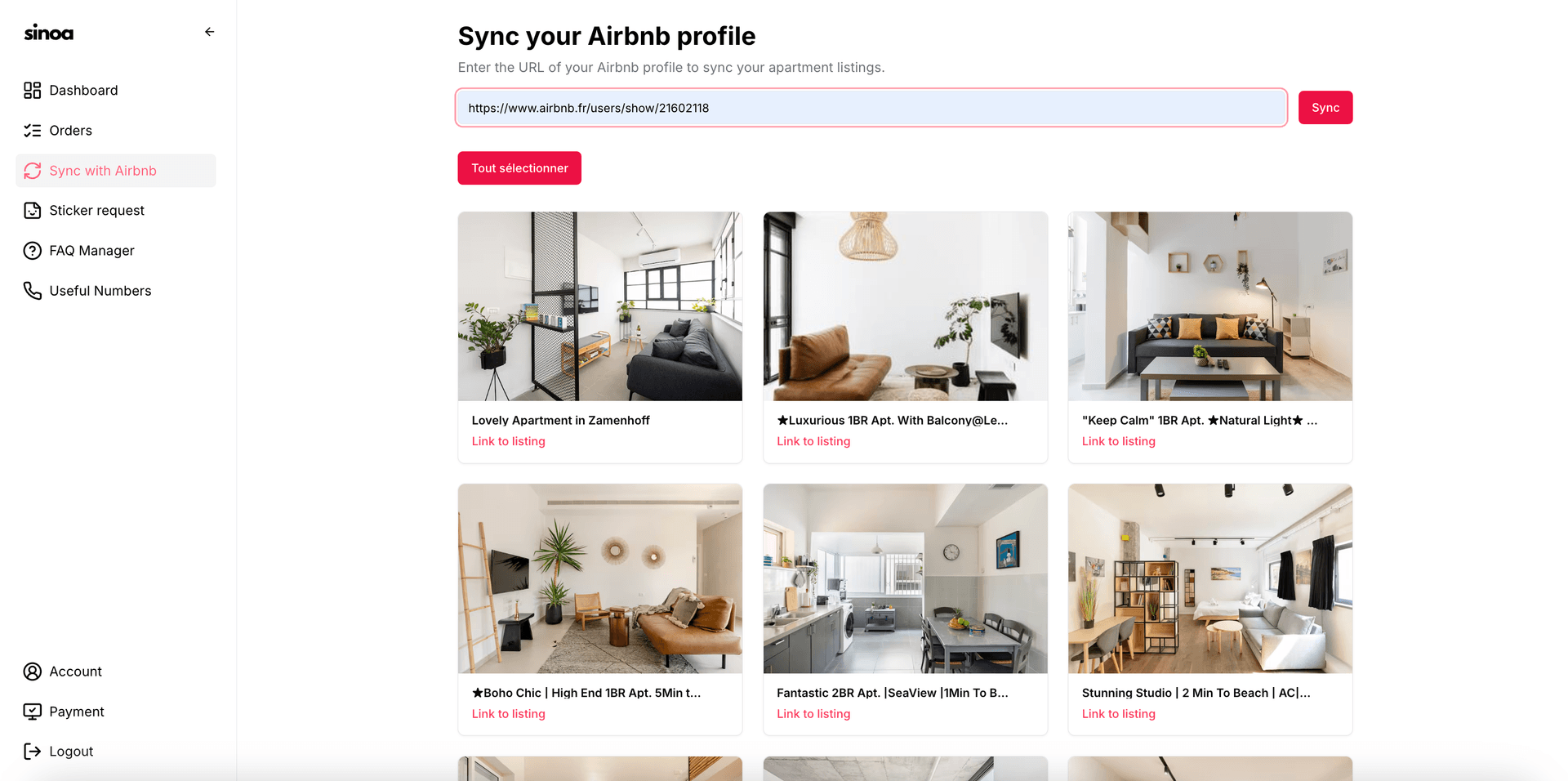 Sinoa Interface